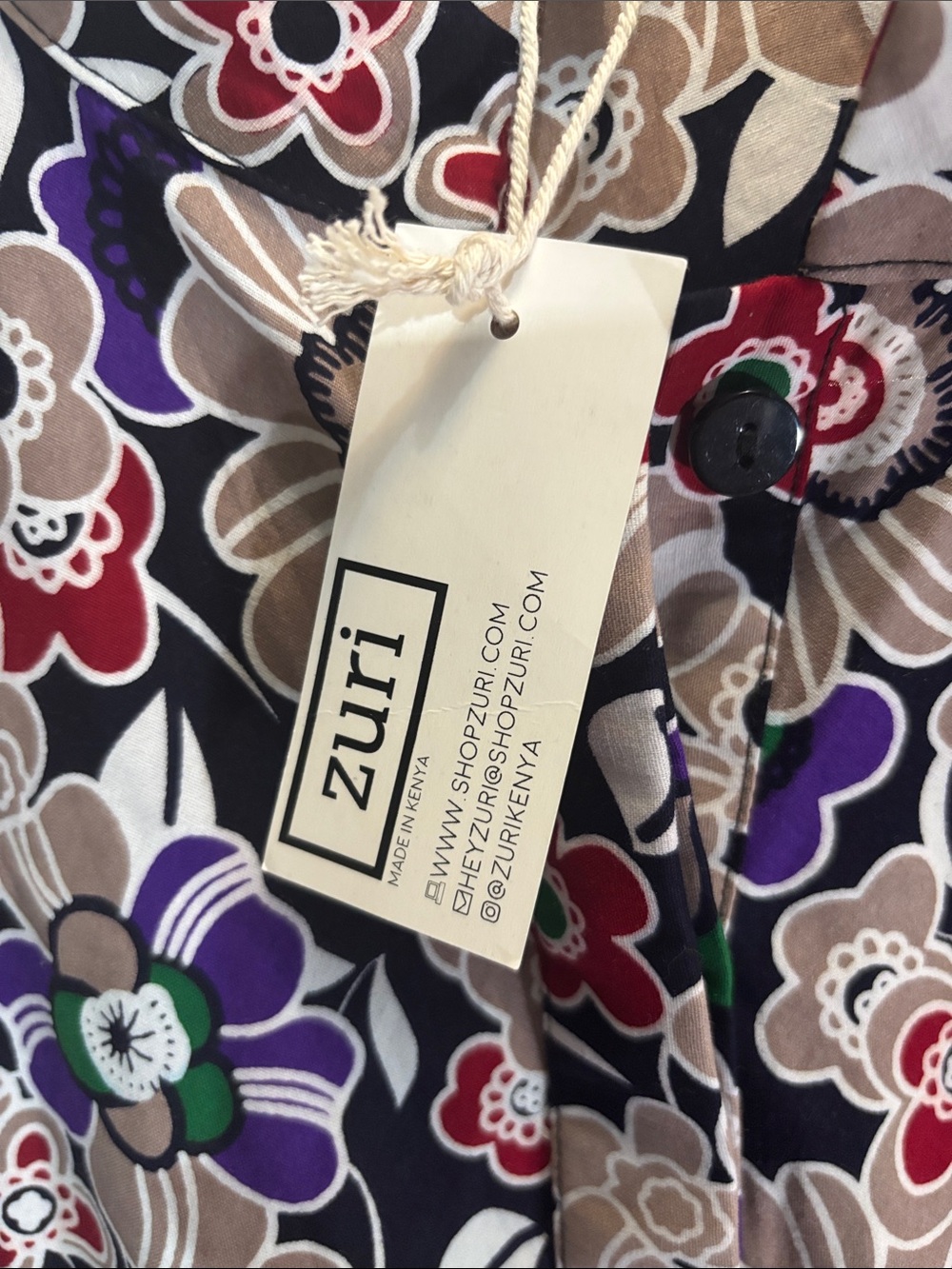 NWT Zuri Kenya “Oleander” Floral Shirtdress Jacket Size 1X 100% Cotton w/Pockets - Picture 3 of 10